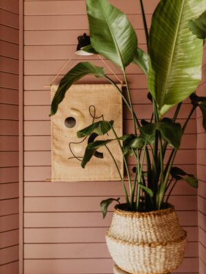 Jute Wanddoek Boaz Zwart en Goud