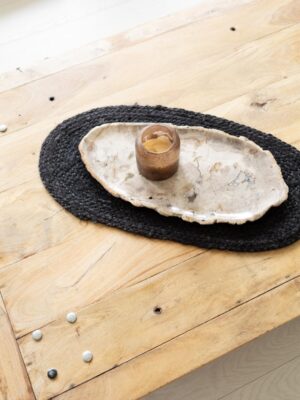 Jute Tafelloper Zwart VR19XLBLA