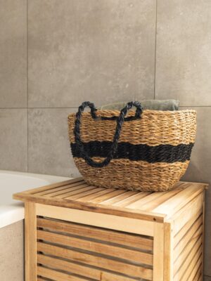 Shopper Zeegras zwart naturel